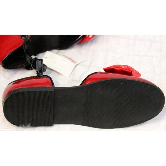 Disney Store Minnie Mouse Red Glitter Shoes Bow  Strap Dress Up Patent Leather - Picture 9 of 13